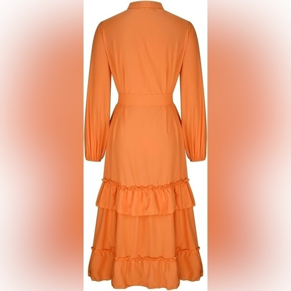 Women's  Layered Ruffle Maxi Dress - Picture 3 of 13